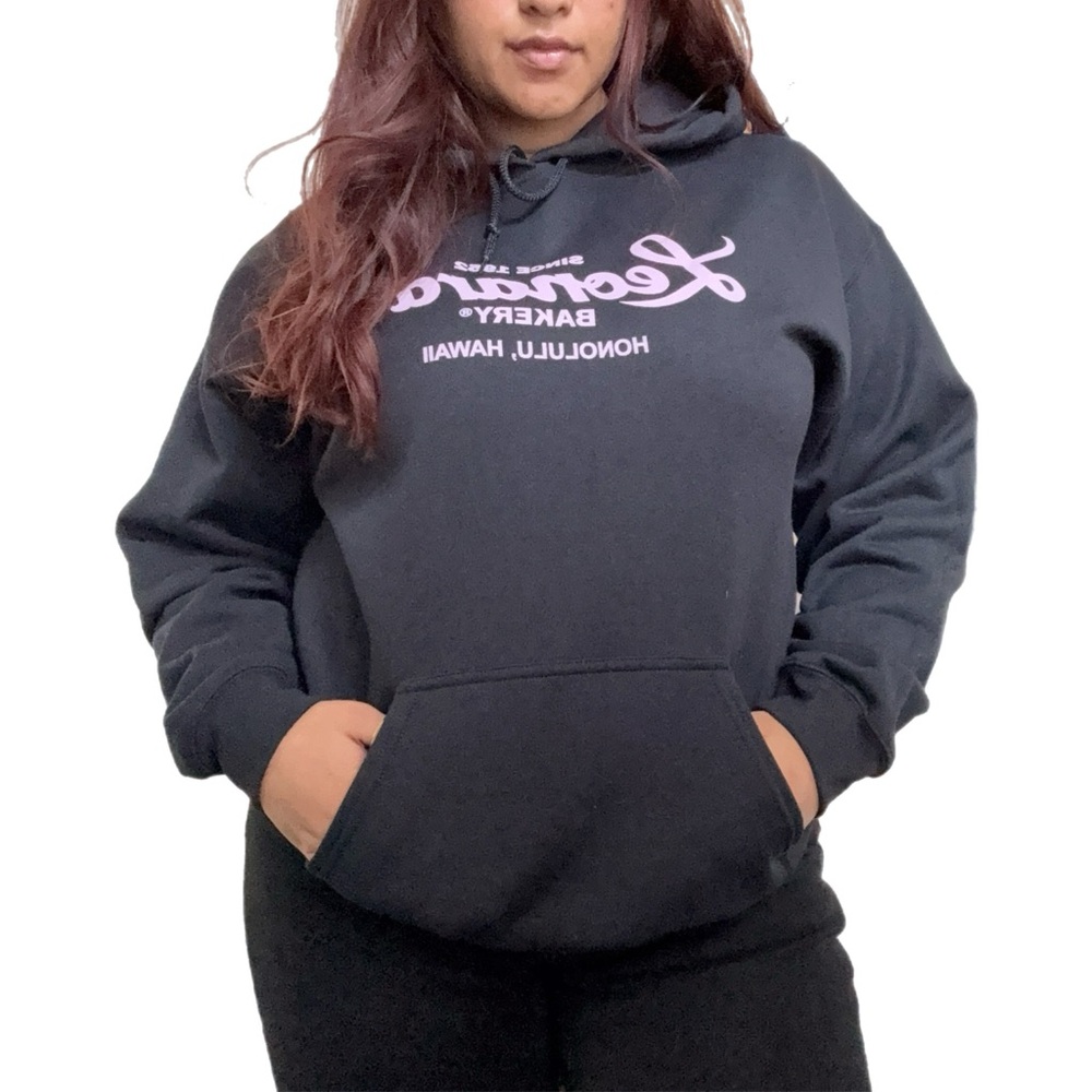 ✨leonard’s honolulu heavy blend hoodie - black / pink font ✨